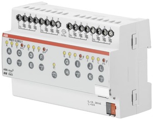 KNX Elektronische Heizung Aktoren, 12 Binärausgänge, 230VAC, DIN-Schienen, hellgrau, Ref. VAA/S 12.230.2.1