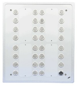 KNX-Tableau mit 31 Tasten/LED + 1 Schlüsselschalter, ausführung aufputz aluminium