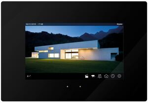 KNX touch panel Kapacitiv, 7" Zoll, mit Video-Gegensprechanlage, serie HC3, glass, black, Ref. HC3-KNX-GB