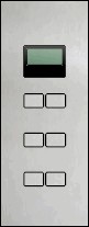 KNX Tastsensoren 6 Wippen, Mit Thermostat, Mit Display, serie LARGHO, aluminium (raised), Ref. 60601-1121-07-0C