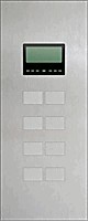 KNX Tastsensoren 8 Wippen, Mit Thermostat, Mit Display, serie LARGHO, aluminium (raised), Ref. 60601-1121-12-0C