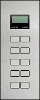 KNX Tastsensoren 10 Wippen, Mit Thermostat, Mit Display, serie LARGHO, aluminium (raised), Ref. 60601-1121-16-0C