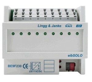 KNX binär Eingänge, BE9F230, 9 Eingänge, 230VAC / Spannungsbehaftet, DIN-Schienen, Ref. 89505