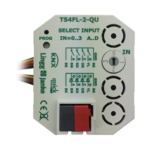KNX Universalschnittstelle, TS4FL-2-QU, 4 Eingänge, Potenzialfrei, Mit LED-Ausganag, Für UP-Schaltergehäuse, serie QUICK, Ref. Q77881