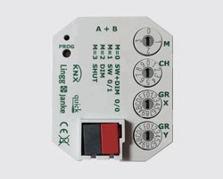 KNX Universalschnittstelle, TS2F-1-QW-LED, 2 Eingänge, Potenzialfrei, Mit LED-Ausganag, Für UP-Schaltergehäuse, serie QUICK, Ref. Q77892