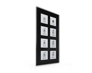 KNX Tastsensoren 8 Wippen, Mit Status-LED, serie GLASS SERIE, glass black, Ref. BE-GT08S.01