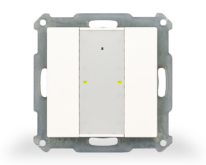 KNX RF Tastsensoren 2 Wippen, Mit Status-LED, serie SERIE 55, white glossy , Ref. RF-TA55A2.01