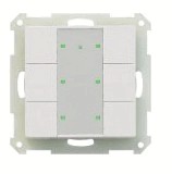 KNX RF Tastsensoren 6 Wippen, Mit Status-LED, serie SERIE 55, white glossy , Ref. RF-TA55A6.01
