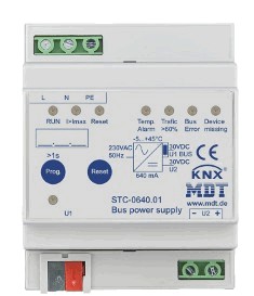 KNX Spannungsversorgung, 640mA, Mit Diagnose und Mit Hilfsausgang, DIN-Schienen, Ref. STC-0640.01
