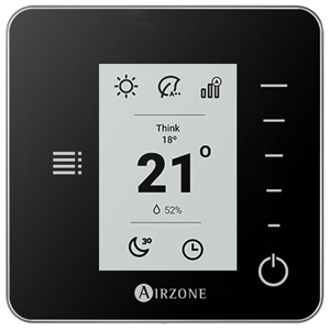 Airzone, Thermostat. Funk-thermostat monochr. airzone think schwarz 8z (ce6), serie FLEXA, Ref. AZCE6THINKRN