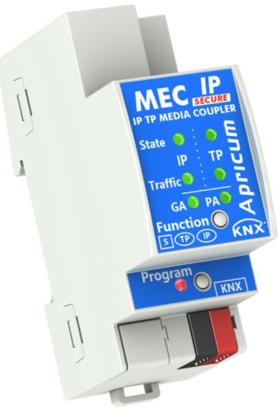 KNXnet/IP Router secure Programmierschnittstellen, 4 Tunnelverbindungen, DIN-Schienen, Ref. MECip-Sec