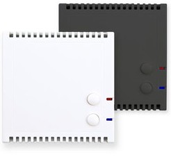 KNX Luftfeuchte / Temperatur Sensor, SK30-TTHC-PB ultra dark grey, 2 Eingänge, Potenzialfrei, mit Temperatur Fühleringang, PT1000, dark grey, Ref. 30541372