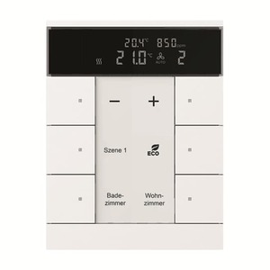Room temperature controller with CO2/moisture sensor and control function 6gang ABB Tenton