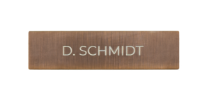 DoorBird Namensschild, graviert D21x Edelstahl V4A, gebürstet, PVD-beschichtet mit Bronzefinish