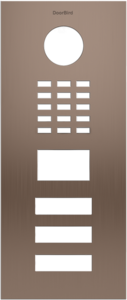 Frontblende für DoorBird D2103V, Edelstahl V2A, PVD Beschichtung mit Bronze-Optik, gebürstet