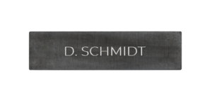 DoorBird Namensschild, Gravur D21x Edelstahl V4A, gebürstet, PVD-beschichtet mit Titan Finish