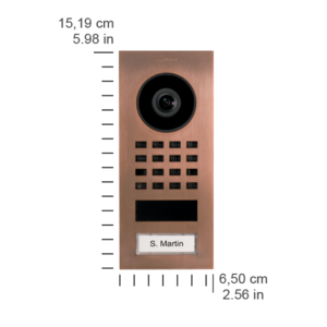 DoorBird IP Video Door Station D1101V Surface-mount, stainless steel V2A, brushed, PVD coating with bronze finish