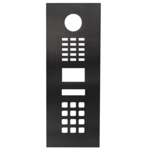Front panel for DoorBird D2101KV, stainless steel V2A, PVD coating with titanium-finish, brushed