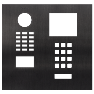 Front panel for DoorBird D2101xKH, stainless steel V2A, PVD coating with titanium-finish, brushed