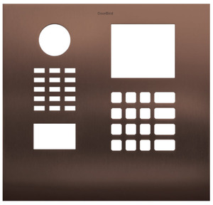 Front panel for DoorBird D21DKH, V4A stainless steel, brushed, PVD-coated with bronze finish