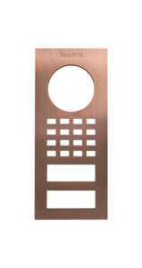 Front panel for DoorBird D1101V Surface-mount, stainless steel V2A, PVD coating with bronze-finish, brushed