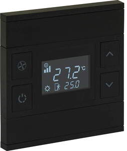 KNX Thermostate 4 Wippen, mit Temperatur sensor, Mit Display und ohne Status, Mit Handbedienung, serie ORIA, anthracite, Ref. INT-OT2-010100