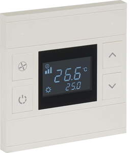 KNX Thermostate 4 Wippen, mit Temperatur sensor, Mit Display und ohne Status, Mit Handbedienung, serie ORIA, ivory white, Ref. INT-OT2-020100