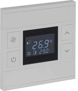 KNX Thermostate 4 Wippen, mit Temperatur sensor, Mit Display und ohne Status, Mit Handbedienung, serie ORIA, gray, Ref. INT-OT2-030100
