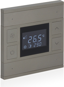KNX Thermostate 4 Wippen, Mit Display und Mit Status-LED, Mit Handbedienung, serie ORIA, Ref. INT-OT2-0701F0