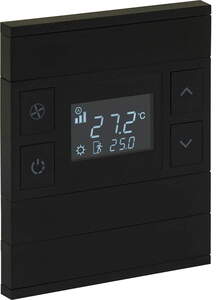 KNX Thermostate 6 Wippen, mit Temperatur sensor, Mit Display und ohne Status, Mit Handbedienung, serie ORIA, anthracite, Ref. INT-OT3-010100