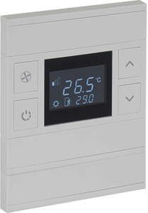 KNX Thermostate 6 Wippen, mit Temperatur sensor, Mit Display und ohne Status, Mit Handbedienung, serie ORIA, gray, Ref. INT-OT3-030100