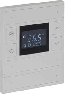 KNX Thermostate 6 Wippen, mit Temperatur sensor, Mit Display, Mit Handbedienung, serie ORIA, gray, Ref. INT-OT3-0301F0