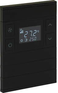KNX Thermostate 8 Wippen, mit Temperatur sensor, Mit Display und ohne Status, Mit Handbedienung, serie ORIA, anthracite, Ref. INT-OT4-010100