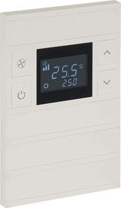 KNX Thermostate 8 Wippen, mit Temperatur sensor, Mit Display und ohne Status, Mit Handbedienung, serie ORIA, ivory white, Ref. INT-OT4-020100