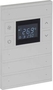 KNX Thermostate 8 Wippen, mit Temperatur sensor, Mit Display, Mit Handbedienung, serie ORIA, gray, Ref. INT-OT4-0301F0