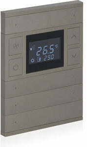 KNX Thermostate 8 Wippen, Mit Display und Mit Status-LED, Mit Handbedienung, serie ORIA, Ref. INT-OT4-0701F0