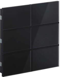 KNX Tastsensoren 6 Wippen, Mit Status-LED, ohne Symbol, serie ROSA Crystal, black, Ref. INT-RCS3-0100B0