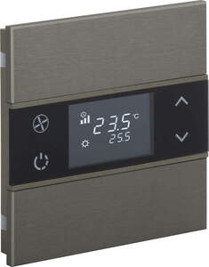 KNX Tastsensoren 2 Wippen, Mit Thermostat, mit Temperatur sensor, Mit Display, ohne Symbol, serie ROSA Metal, bronze, Ref. INT-RMT1-0501B0