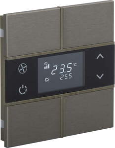 KNX Tastsensoren 4 Wippen, Mit Thermostat, mit Temperatur sensor, Mit Display, ohne Symbol, serie ROSA Metal, bronze, Ref. INT-RMT2-0501B0