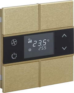 KNX Tastsensoren 4 Wippen, Mit Thermostat, mit Temperatur sensor, Mit Display, ohne Symbol, serie ROSA Metal, gold, Ref. INT-RMT2-0601B0