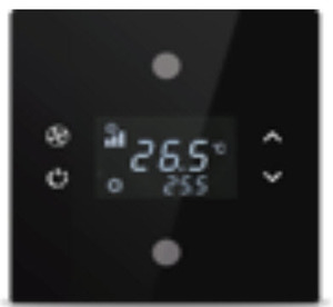 KNX Tastsensoren 2 Wippen, Mit Thermostat, Mit Display, serie ROSA Solid, Ref. INT-RST1-0100F1