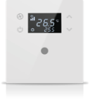 KNX Tastsensoren 1 Wippe, Mit Thermostat, Mit Display, serie MONA, white, Ref. MN-W-T01