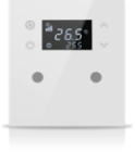 KNX Tastsensoren 2 Wippen, Mit Thermostat, Mit Display, serie MONA, white, Ref. MN-W-T02