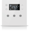 KNX Tastsensoren 3 Wippen, Mit Thermostat, Mit Display, serie MONA, white, Ref. MN-W-T03