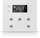 KNX Tastsensoren 5 Wippen, Mit Thermostat, Mit Display, serie MONA, white, Ref. MN-W-T05
