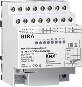 KNX Binäreingang 8fach 12 - 48 V AC/DC potenzialfrei