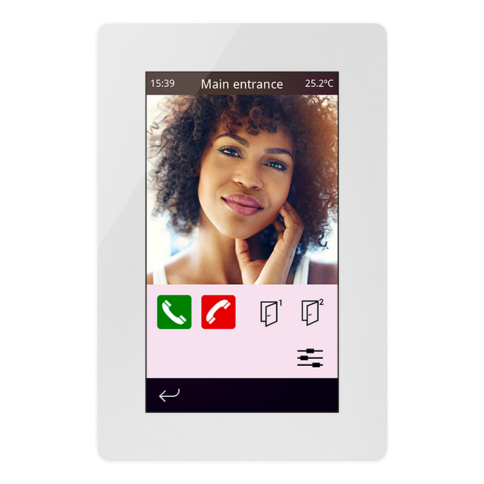 IDDERO VERSO INDOOR 4.3 Touchpanel, GLAS weiß: KNX-Steuerung, 96 Funktionen, Benutzeranpassung, Alarmüberwachung, Ethernet, Smartphone-Steuerung, Innen-Video-Türsprechmonitor., Ref. VERIND-W