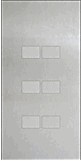 KNX Tastsensoren 6 Wippen, serie LARGHO, aluminium (raised), Ref. 60601-1121-02-0B
