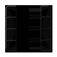 Tastensatz für KNX Tastsensoren 8 Wippen, F50, Busankoppler Notwendig, serie CD, black, Ref. CD 504 TSA SW