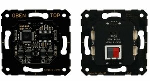 KNX secure Tastsensoren 2 Wippen, ohne Rocker, TA4F55TH-BCU-SEC, mit Feuchte / Temperatur sensor, 4 Eingänge, Potenzialfrei, 55x55, UP, Ref. 87861 SEC